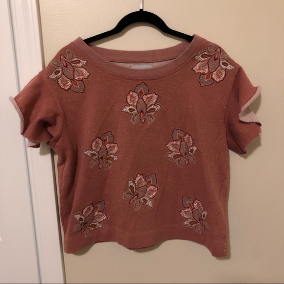 Anthropologie Chloe Oliver Pink Embroidered Top - Picture 2 of 6